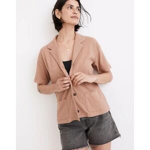 Madewell Knit Lightspun Camp Shirt Button Up Tan Size Small Neutral Summer